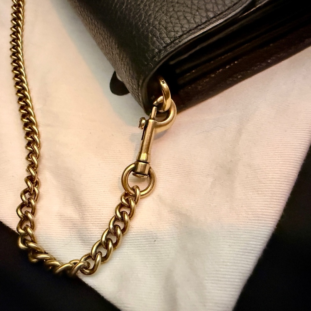 Coach Crystal C Tabby Chain Clutch Black & Gold - Picture 11 of 15